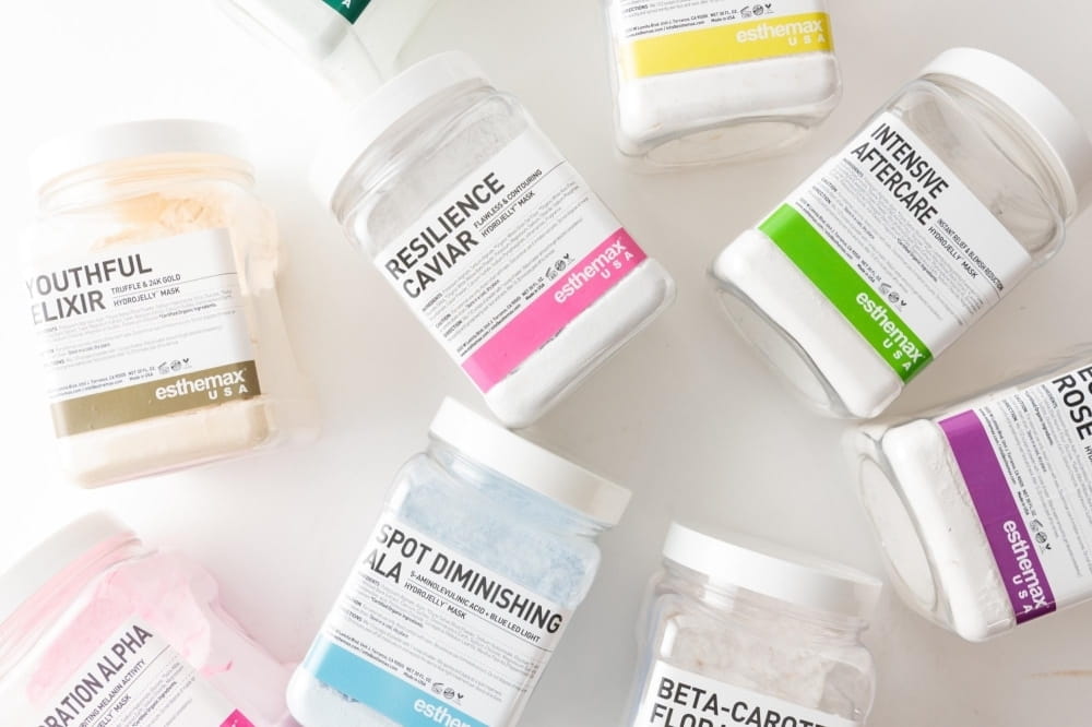Esthemax USA Hydrojelly mask jars — professional peel-off treatment masks